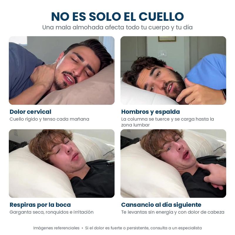 Dolor cervical, de espalda, respiración por la boca y cansancio